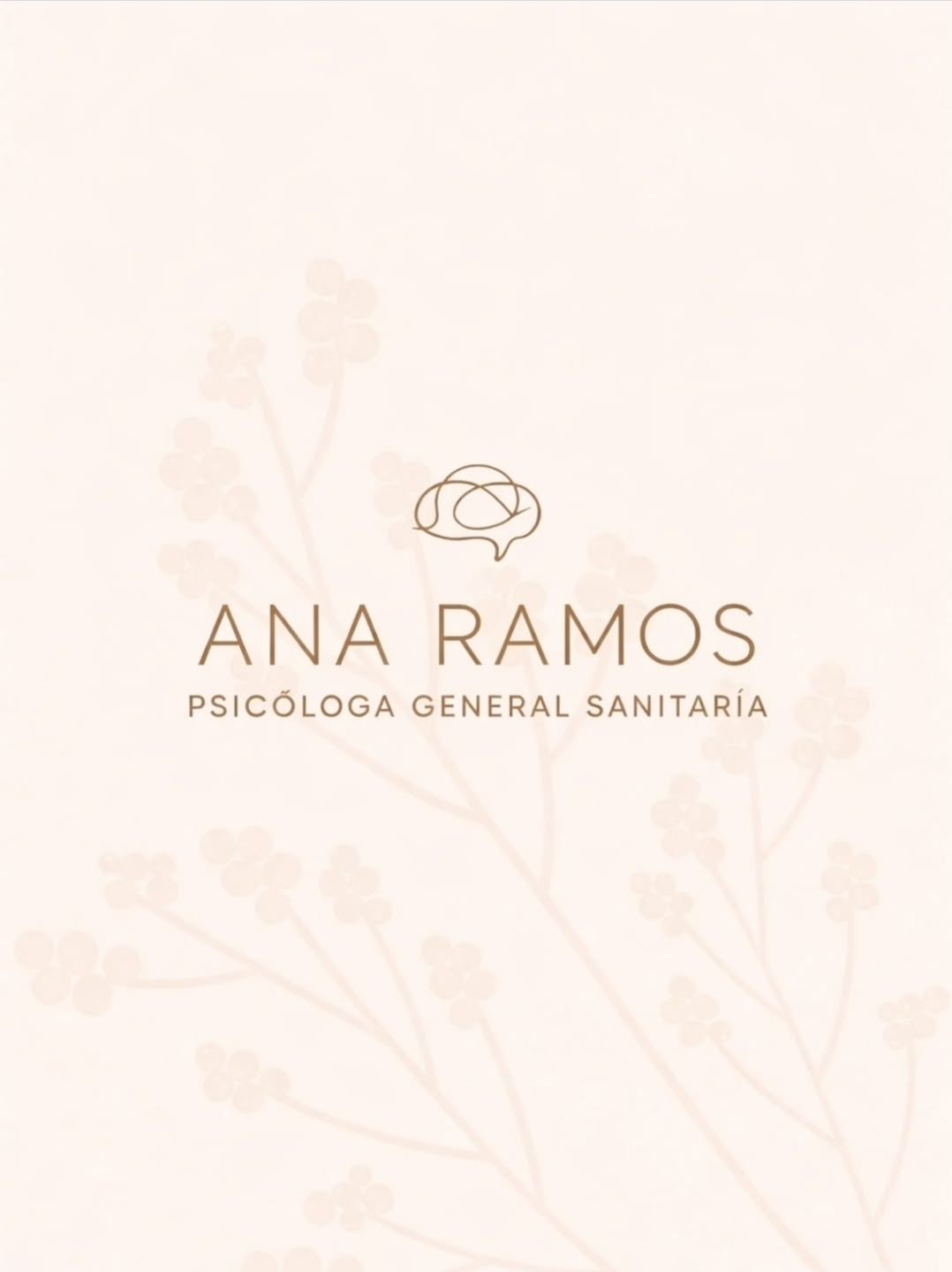 Flores suaves y logotipo de Ana Ramos
